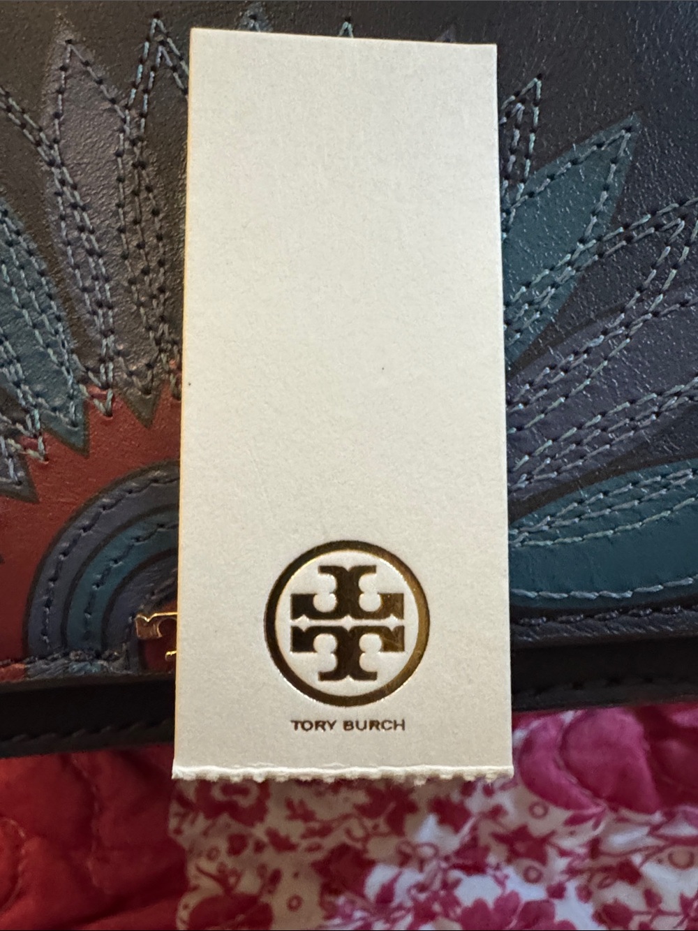 Tory Burch Black Mini Crossbody with Teal and Gray Sunburst - Picture 3 of 11